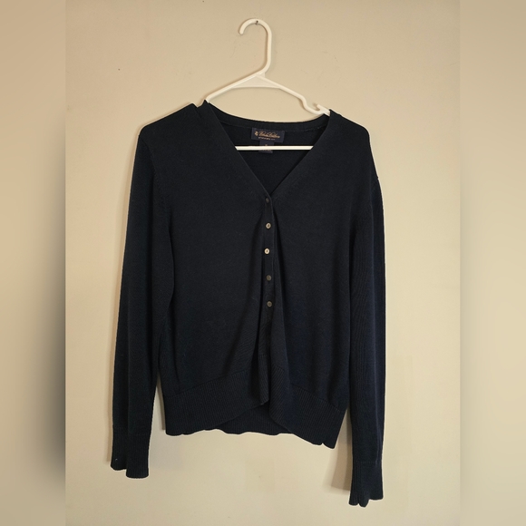 Brooks Brothers Sweaters - Brooks Brothets Women's Navy V-Neck Button Cardigan Sweater